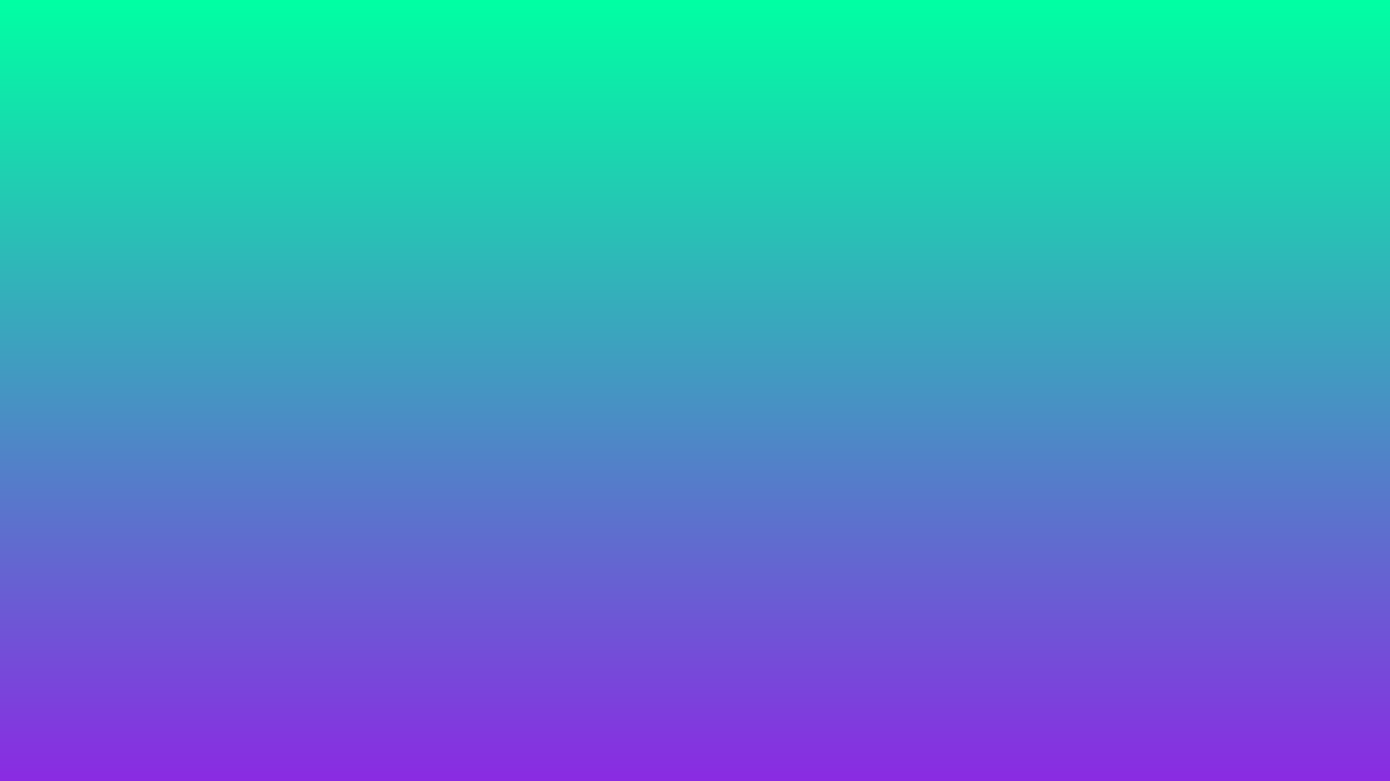 Aurora background #00FFA3 → #8A2BE2