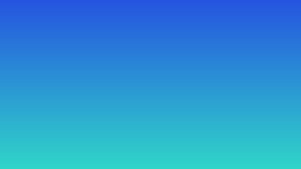 Oceano background #2554E0 → #30D5C8
